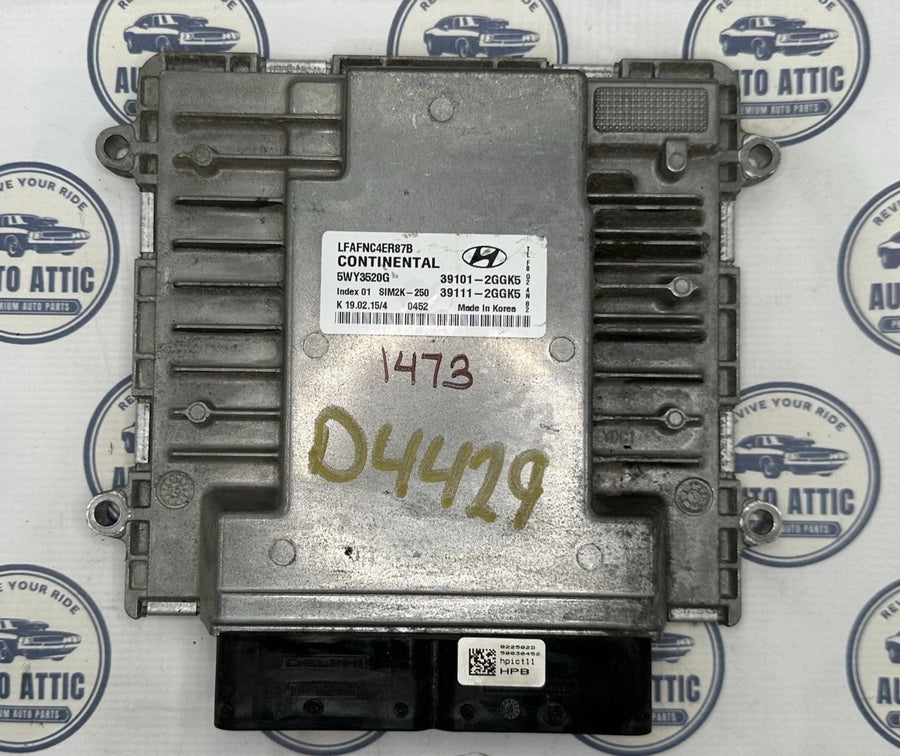 Engine Control Module Unit 39101-2GGK5 5WY3520G Hyundai Sonata 2015 OEM