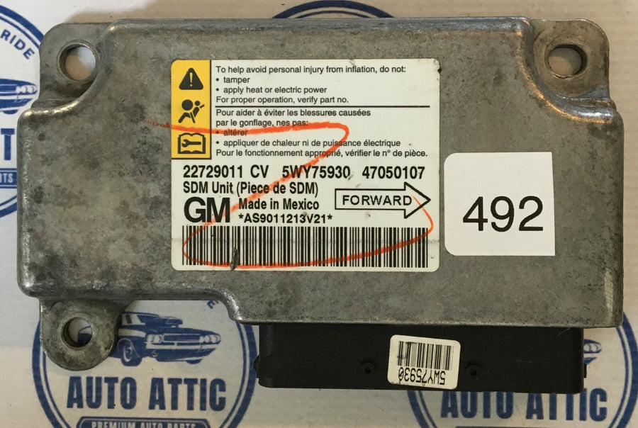 Supplemental Restraint System Control Module 22729011 Chevrolet Cobalt 2005-2006 OEM