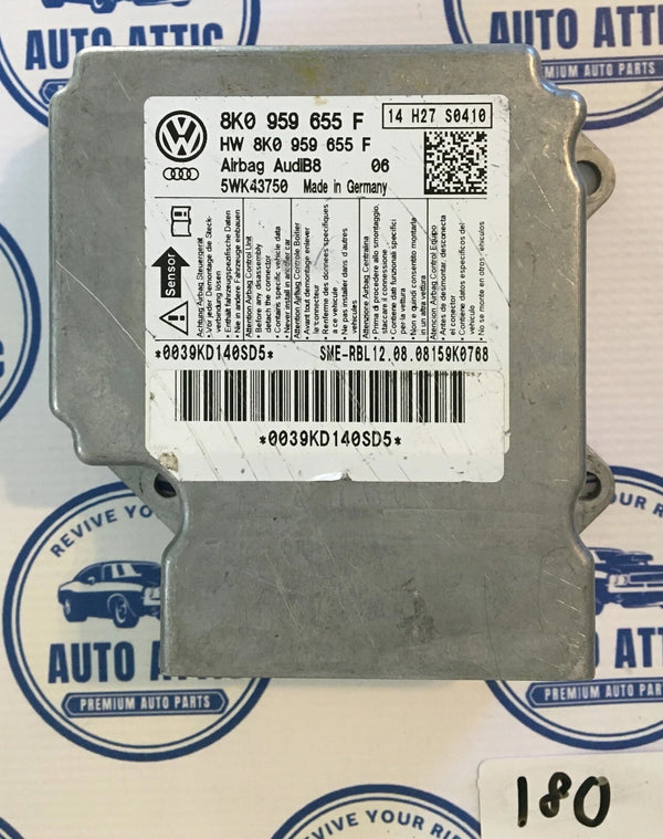 Supplemental Restraint System Bag Control Module 8K0959655F Audi A4 2009-2010 OEM