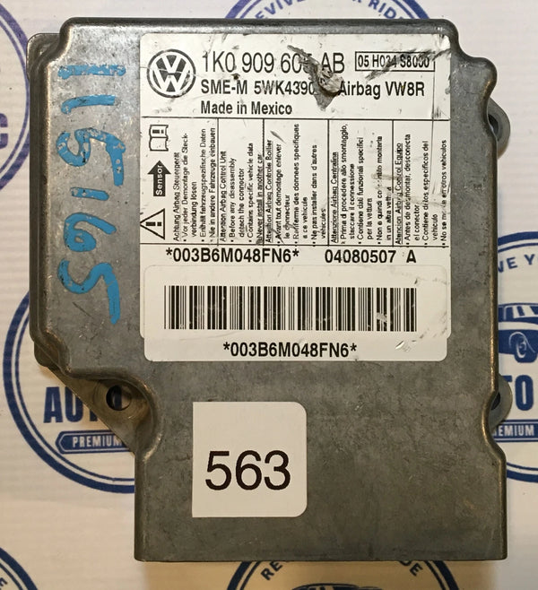 Supplemental Restraint System Control Module 1K0909605AB Volkswagen Golf 2006-2009 OEM