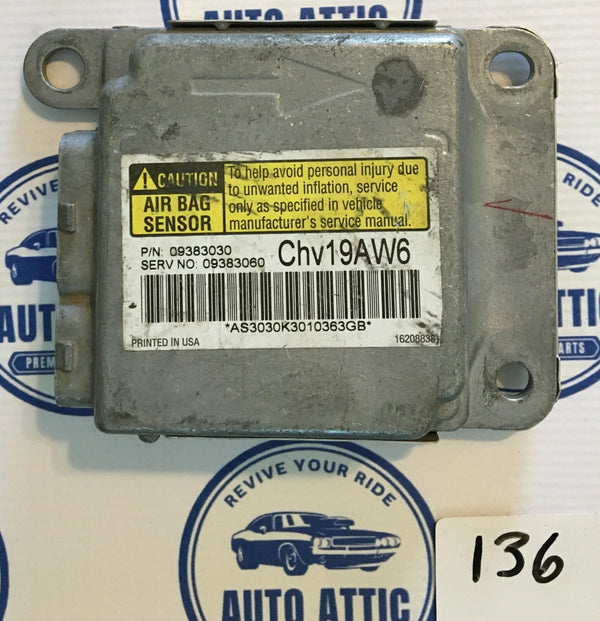 Supplemental Restraint System Seat Sensor Module 09383030 Chevrolet Impala 2000 OEM