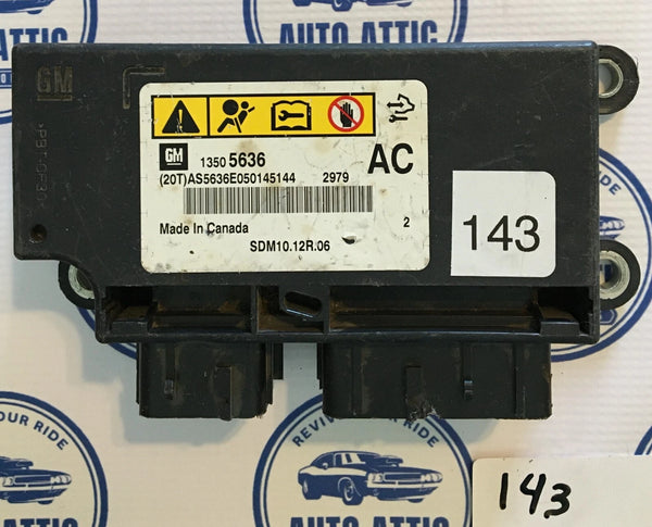 Supplemental Restraint System Restraint Control Module 13505636 GMC Terrain 2010 OEM
