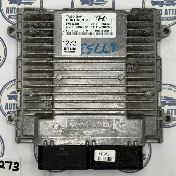Engine Computer Control Module Unit 39101-2G663 Hyundai Sonata 2013-2014 OEM