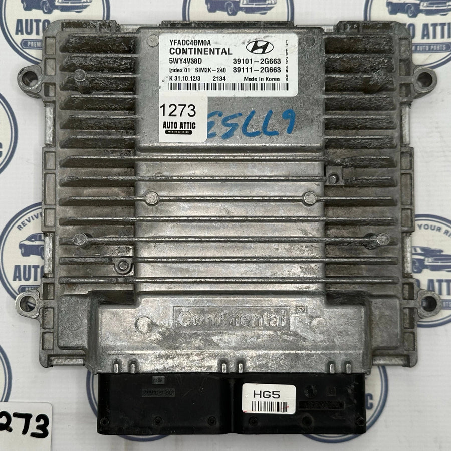 Engine Computer Control Module Unit 39101-2G663 Hyundai Sonata 2013-2014 OEM