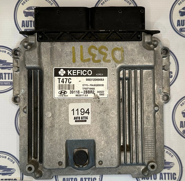 Engine Computer Control Module 39118-2BBR2 Hyundai Veloster 2015 OEM
