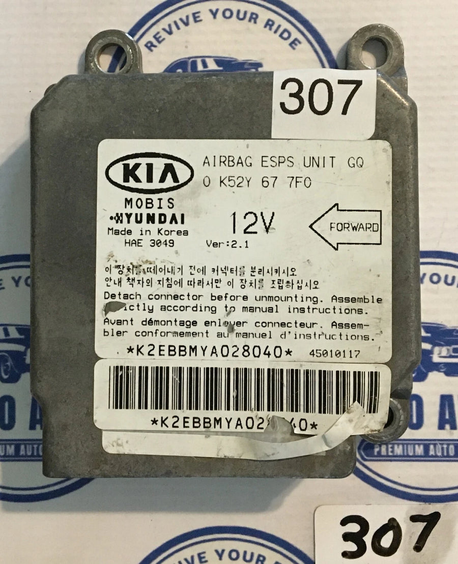 Supplemental Restraint System Bag Control Module 0K52Y677F0A Kia Sedona 2002-2005 OEM