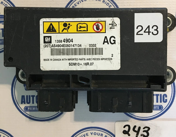 Body Control Module Bag 13584904 Chevrolet Volt 2012 OEM